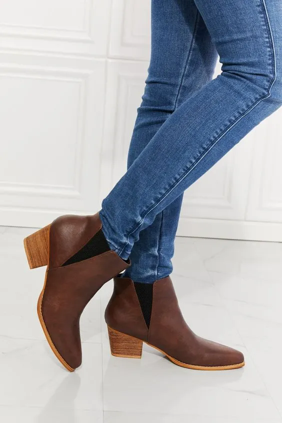 Brown Block Heel Chelsea Boots