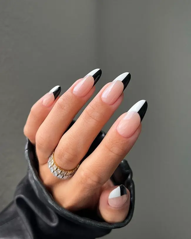 Classic Monochrome French Tips with a Twist