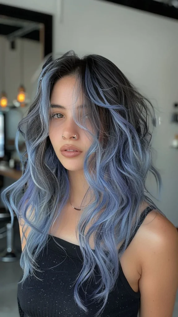 Ash Blue Chunky Highlights