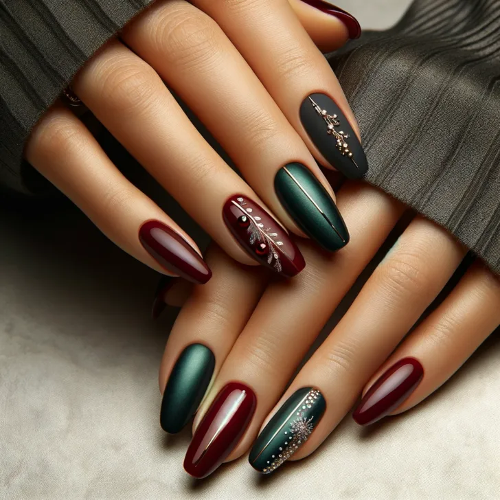 Classy and Elegant Christmas Nails