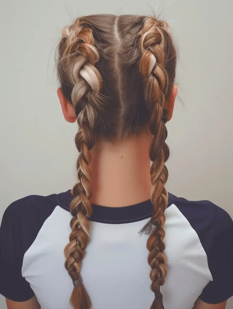 Sporty Double Dutch Braids: The Dynamic Duo
