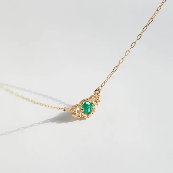 Emerald Diamond Twinkle Necklace