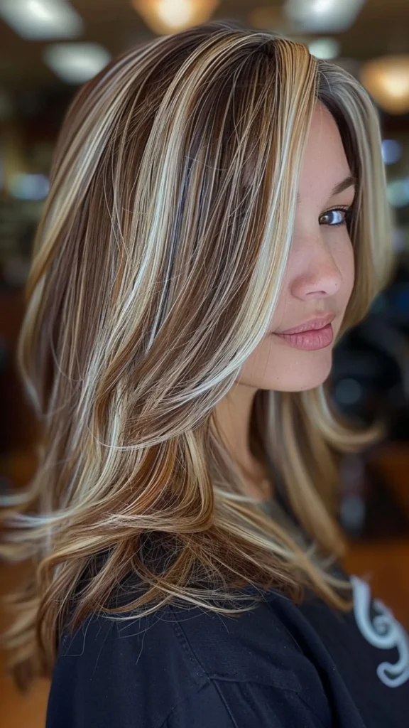 Blonde Chunky Highlights on Light Brown Hair