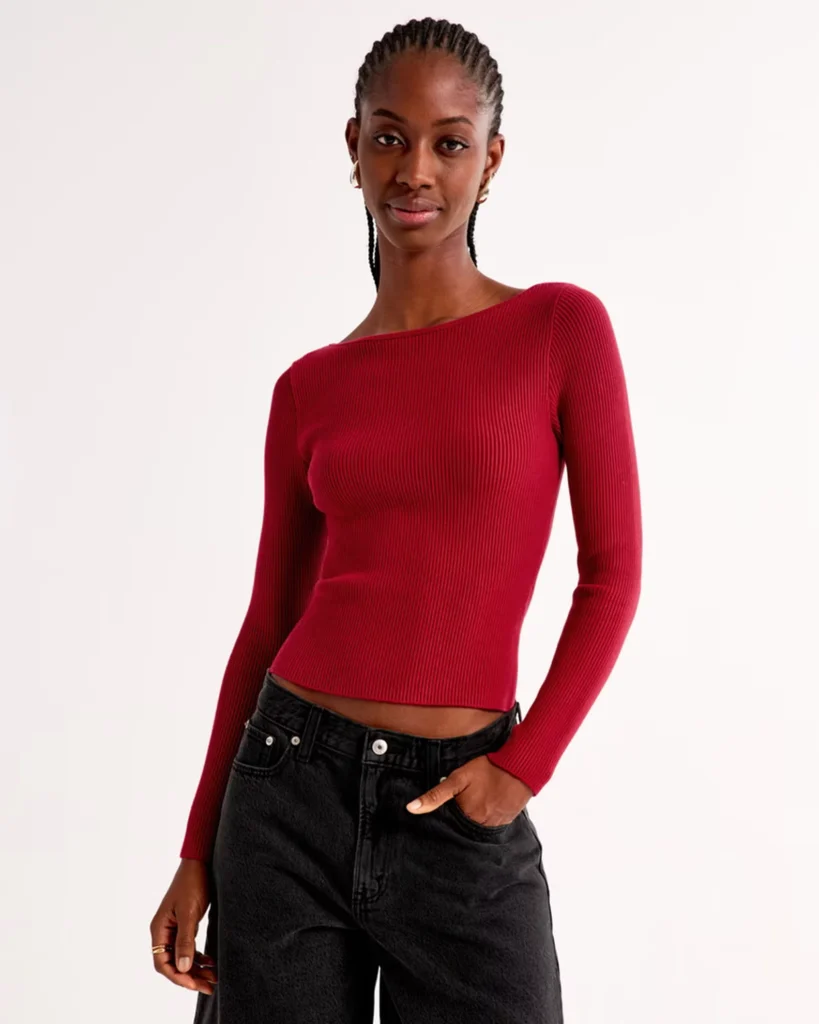 Abercrombie & Fitch Long-Sleeve Ottoman Slash Top