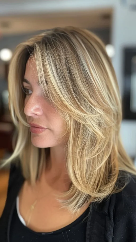 Chunky Blonde Highlights on Brunette