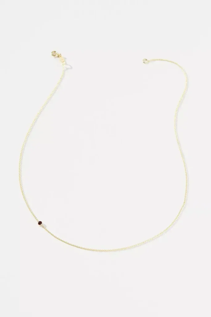 Maya Brenner 14K Yellow Gold Asymmetrical Birthstone Necklace