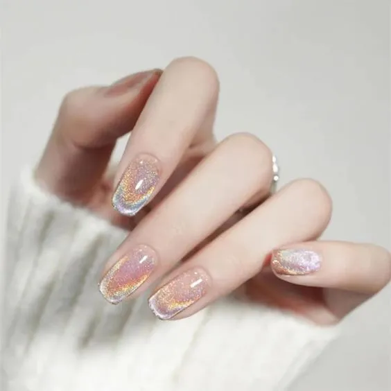 Iridescent Confetti nails