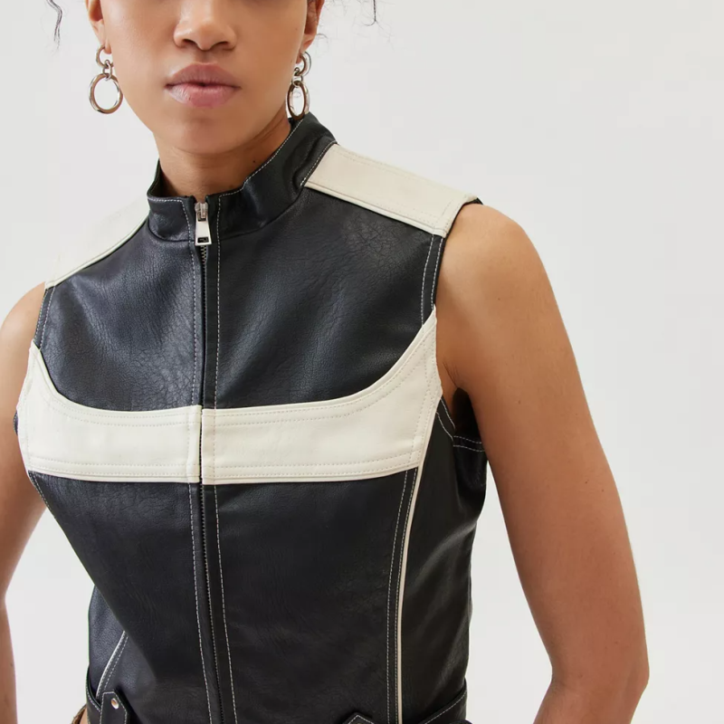 Urban Outfitters Jordan Cropped Moto Vest