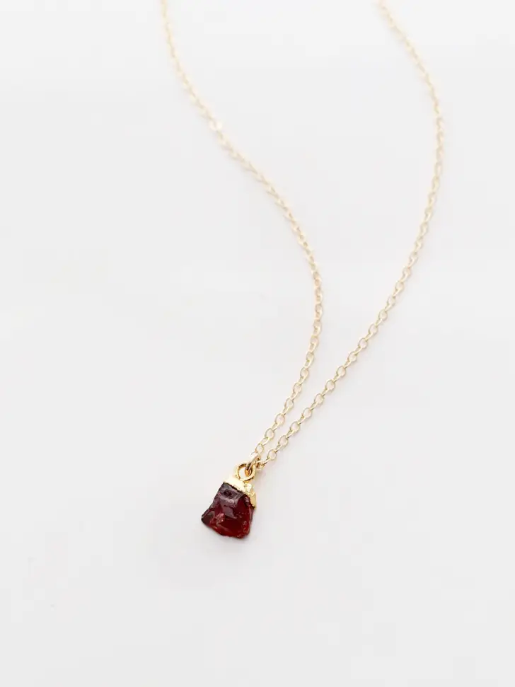 Natural Garnet January Necklace