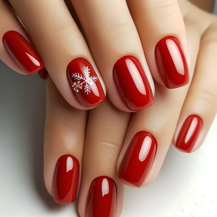 Dark Red Christmas Nails