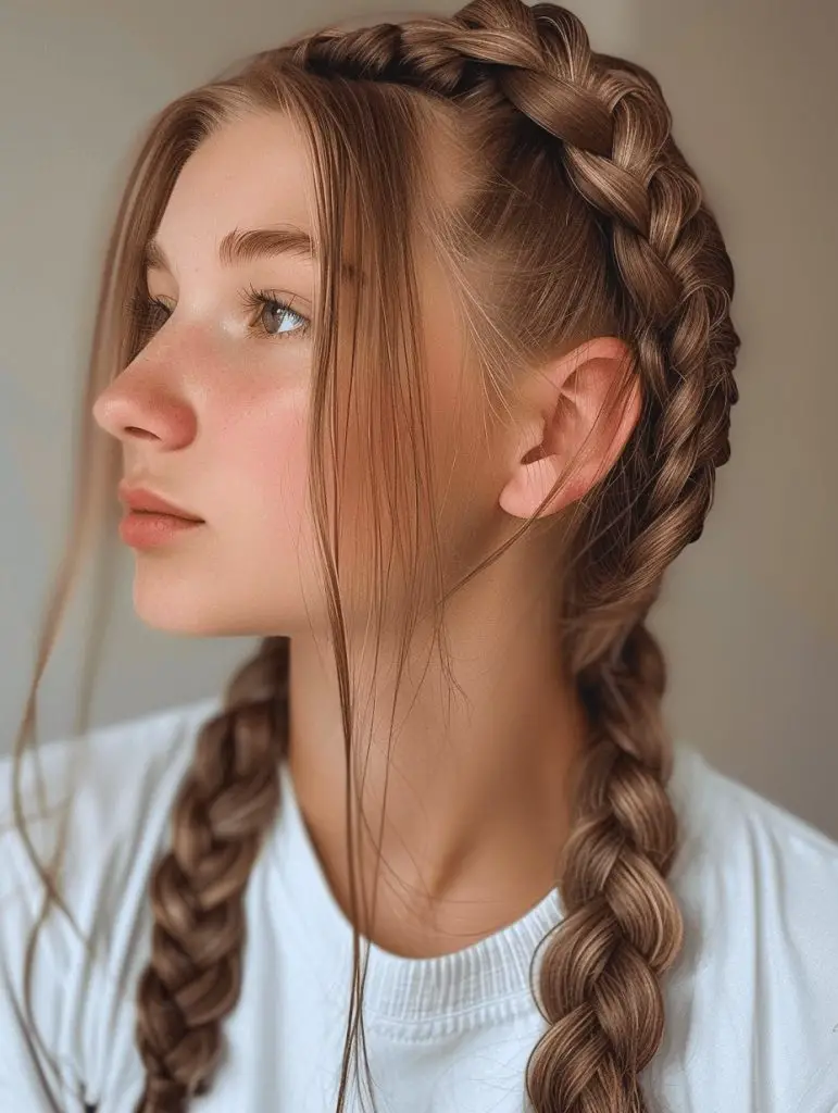 Half-Up Haven: The Dutch Braid Meets Loose Locks