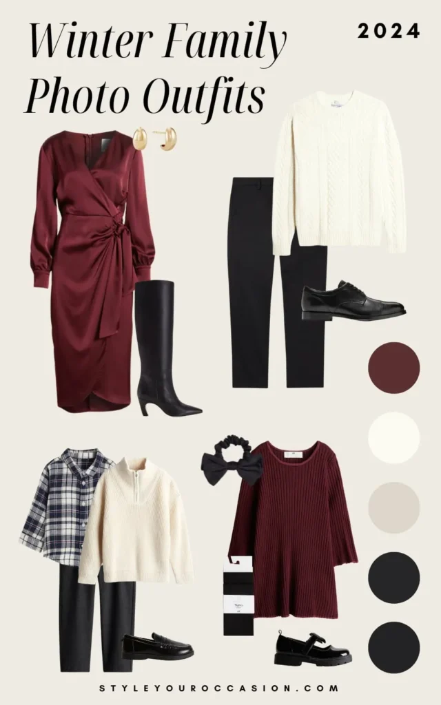 Burgundy Silk + Cream Knits