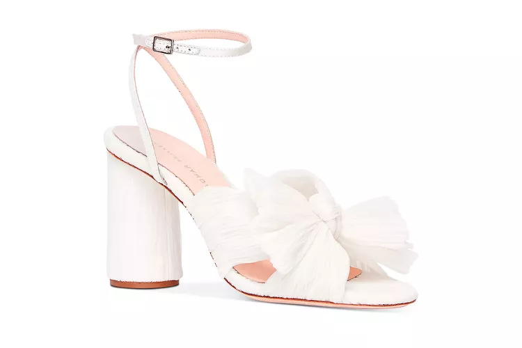 Loeffler Randall Camellia Pearl Pleated Bow Heel