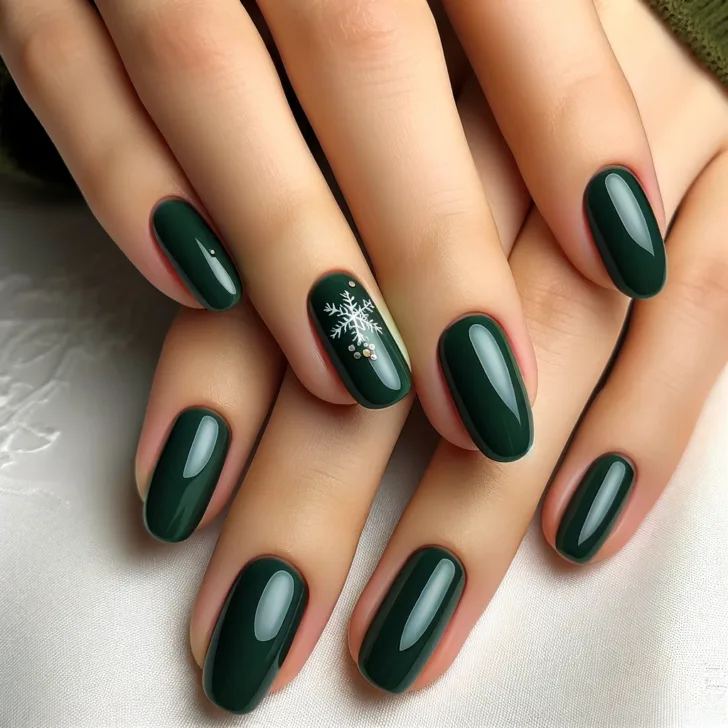 Dark Green Christmas Nails