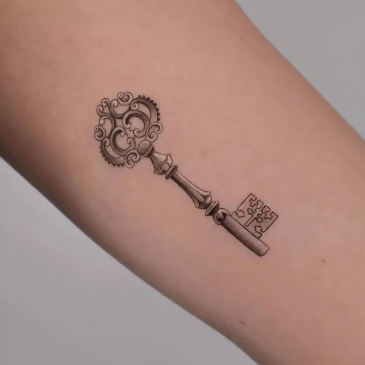 Skeleton Key Forearm Tattoo
