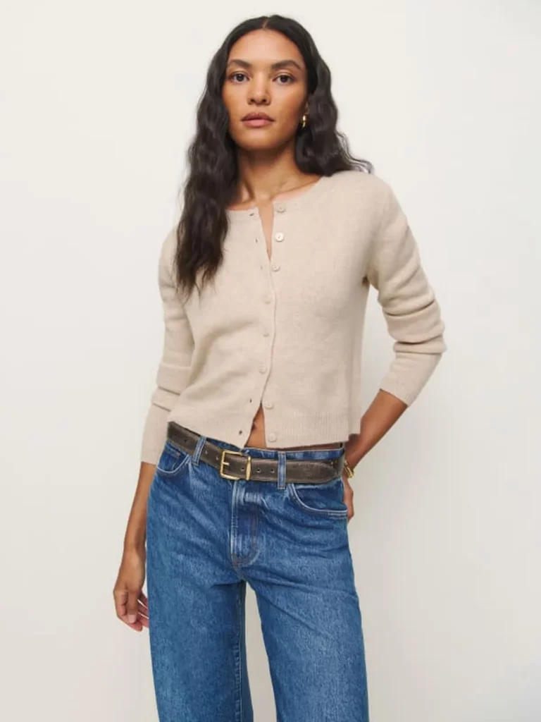 Reformation Clara Cashmere Crew Cardigan