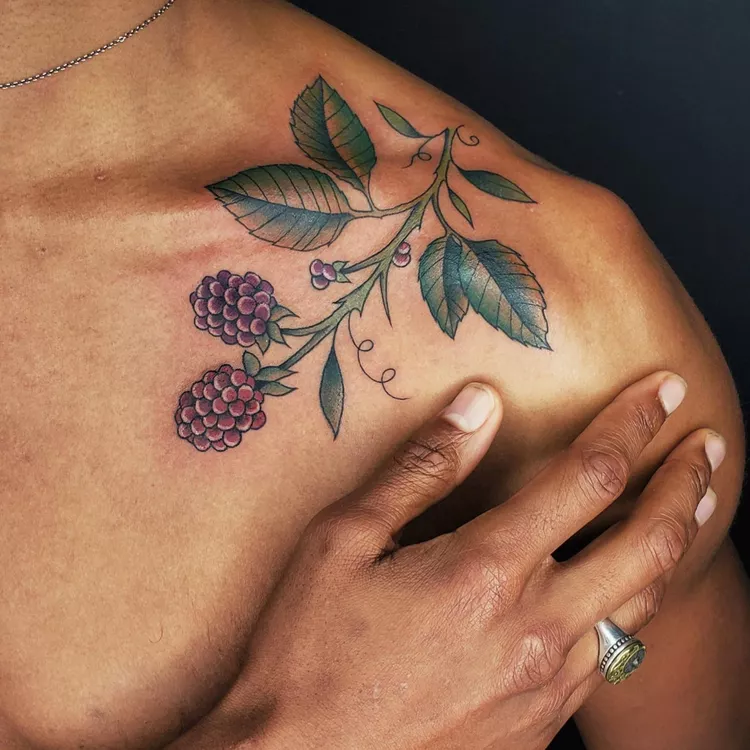 Berry Shoulder Tattoo

