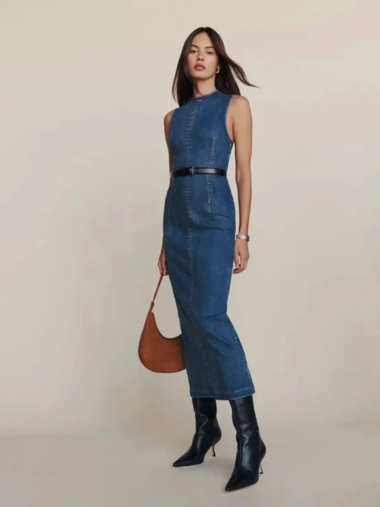 Reformation Kendi Denim Midi Dress