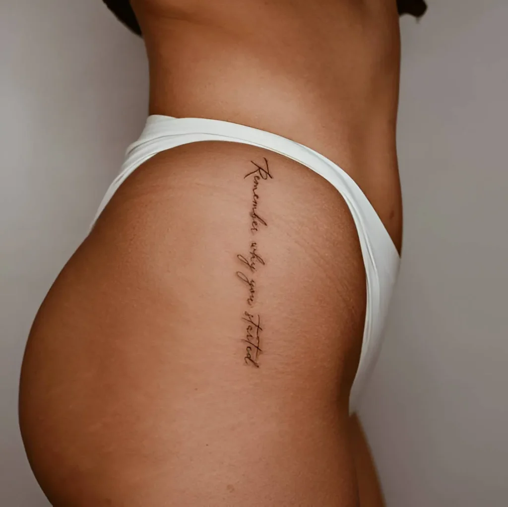  Sexy Vertical Hip Tattoo For Women