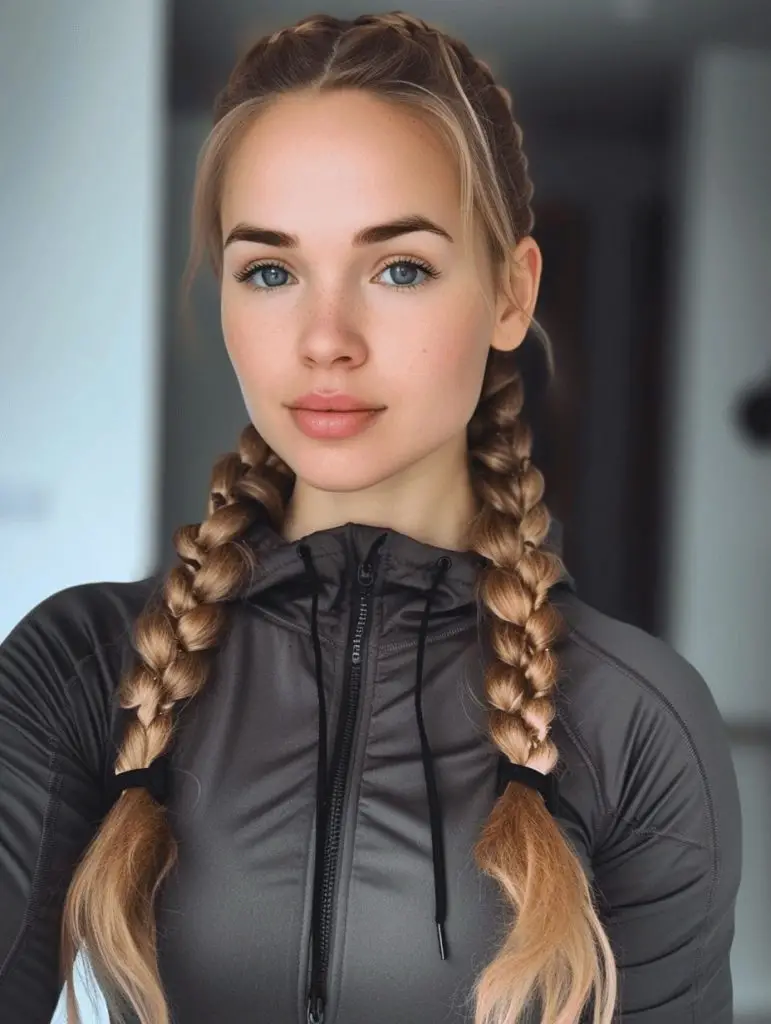 Dutch Braid Hairstyles for Athletic Prowess