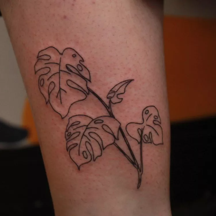 Plant Leg Tattoo
