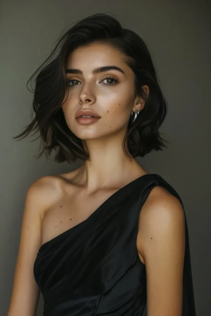 Natural wavy bob haircut