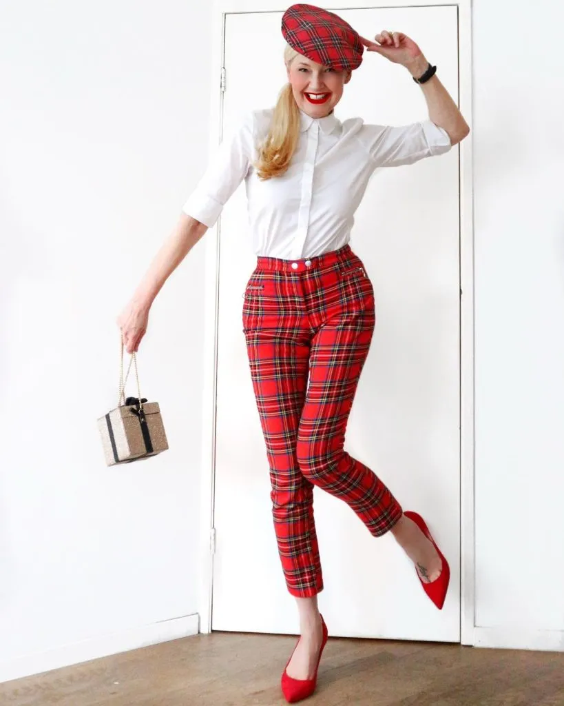 Plaid Pants with White Shirt Casual Outfits