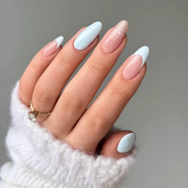 Minimalist Snowflake Nails