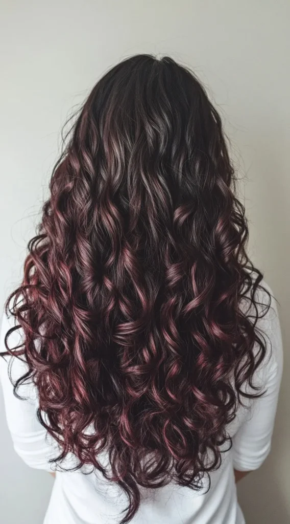 Cherry Cola curly balayage