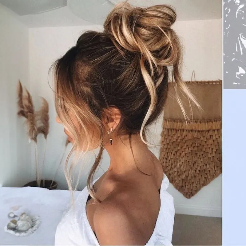 Messy High Bun Hair Up