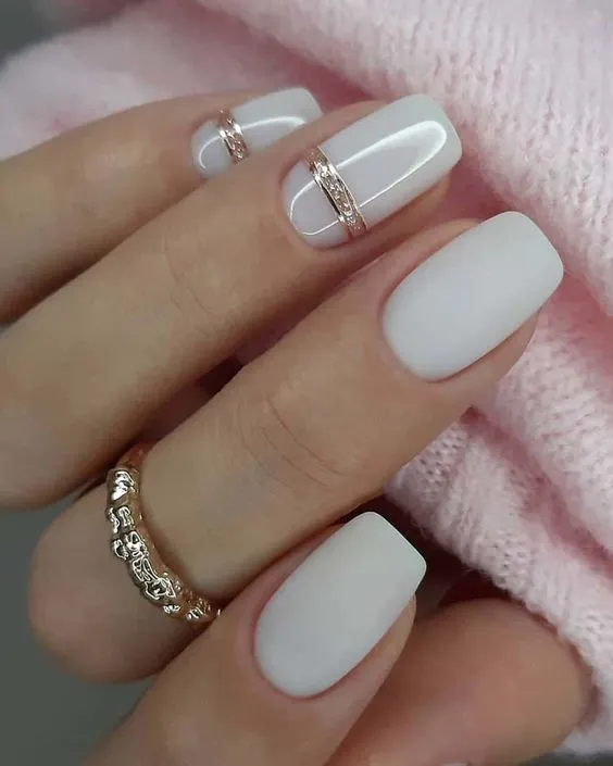 Milky white nails Gel