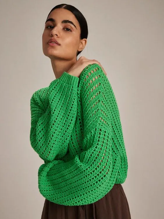 Dark green Crochet sweater