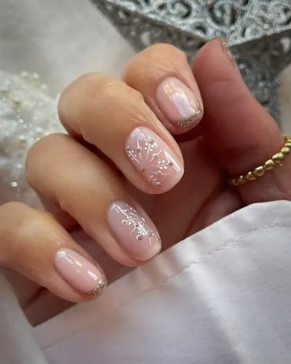 Nude Snowflake Nails Acrylic