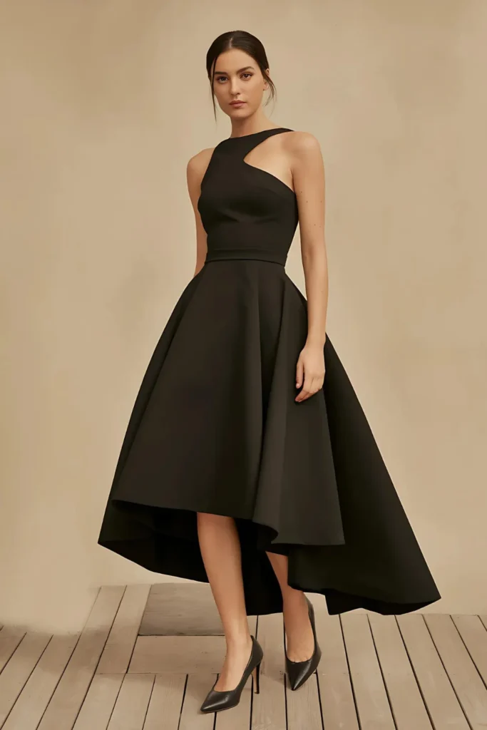 Asymmetrical neckline Dress