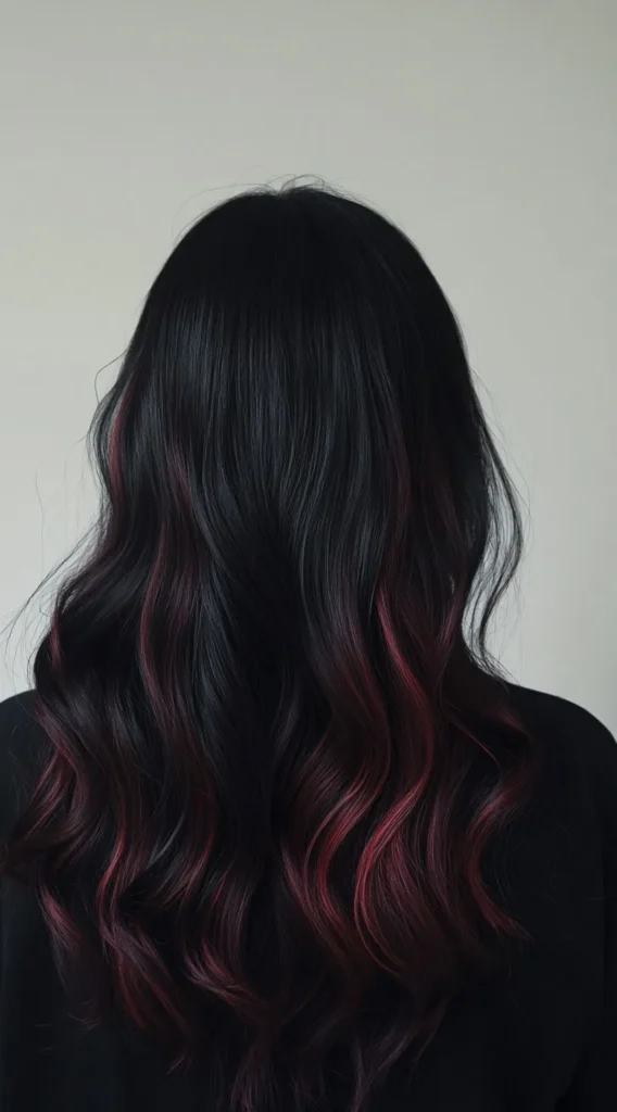 Cherry Cola Balayage Hair Colour on Curly Hair