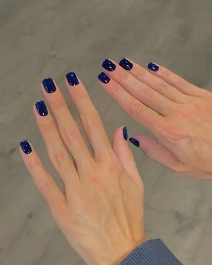 Midnight Blue Nails Design